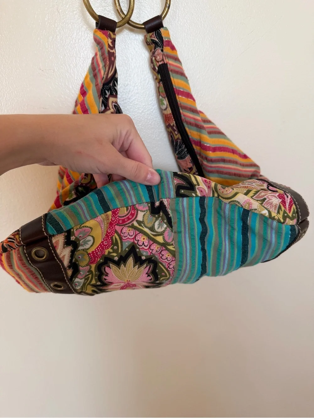 RELIC Patchwork Printed Sling Hobo Bag